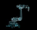 Industrial Robotic Arms Hologram. Interface element