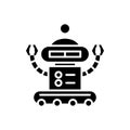 Industrial robotics black icon concept. Industrial robotics flat vector symbol, sign, illustration. Royalty Free Stock Photo