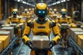 Futuristic Robotics Automated Warehouse Scene for Logistics and AI Design Generative AI Royalty Free Stock Photo