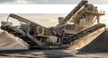 Industrial Rock Crushing Plant in Operation Royalty Free Stock Photo