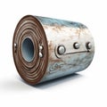 Sleek Carved Metal Toilet Paper: 3d Illustration With Rustic Realism