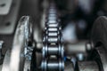 Industrial roller chain, technology background Royalty Free Stock Photo