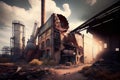 industrial ruin, with the past and present brought together in a single image