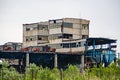 Industrial ruins of a metallurgical plant. Abandoned industry. Royalty Free Stock Photo