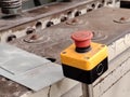 Industrial safety device: emergency shutdown switch. Royalty Free Stock Photo