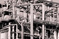 Industrial scene: refinery piping details