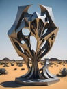 Industrial Sculpture in Desert, Generative AI