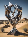 Industrial Sculpture in Desert, Generative AI