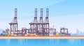 Industrial Sea Port Cargo Logistics Container Ship Crane Royalty Free Stock Photo