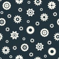 Seamless vector industrial pattern with gears and nuts Royalty Free Stock Photo