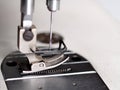 Industrial sewing machine detail close-up Royalty Free Stock Photo