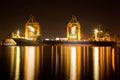 Industrial Ship at Night Trading Royalty Free Stock Photo