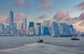 Industrial Ships Moving Toward New York City