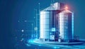 Industrial Silo with Advanced Data Analytics Royalty Free Stock Photo