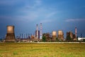Industrial site - landscape of oil refinery Royalty Free Stock Photo