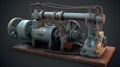 An industrial-sized water pump with pipes and hoses Hyper created with generative AI