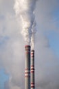 Industrial smoke stack of coal power plant Royalty Free Stock Photo