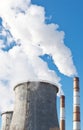Industrial smoke stack of coal power plant Royalty Free Stock Photo