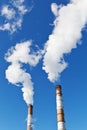 Industrial smoke stack of coal power plant Royalty Free Stock Photo