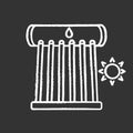 Industrial solar water heater chalk icon