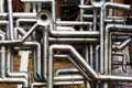 Industrial stainless steel pipe work Royalty Free Stock Photo