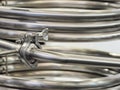 Industrial stainless steel pipe work Royalty Free Stock Photo