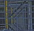 Industrial stairway. Close-up. Industrial iron staircase. Background. Macro image can be used as background. Add HDR