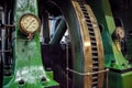 Industrial steam engine fly wheel.