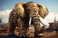 Industrial Steampunk elephant. Generate Ai