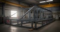 Industrial Steel Frame Structure in Workshop Large Building Royalty Free Stock Photo