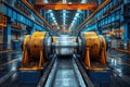 Industrial Steel Mill Machinery for Rolling Metal in Production Line Factory Royalty Free Stock Photo