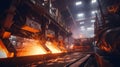 Industrial Steel Mill at Work with Molten Metal Royalty Free Stock Photo