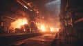 Industrial Steel Mill at Work with Molten Metal Royalty Free Stock Photo