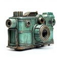 Industrial Steel Rewired Retro Camera With Textural Paint Effects Royalty Free Stock Photo