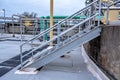 Industrial steel stair at wastewater plant Royalty Free Stock Photo