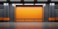 Industrial steel warehouse background building shutter door wall storage store garage metallic