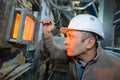 industrial steel welder in factory Royalty Free Stock Photo