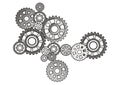 Industrial still life - arrangement of gears, Royalty Free Stock Photo