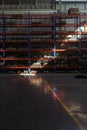 Industrial stock inventory shelves with nice ray light