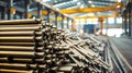 Industrial Strength: A Vast Stack of Steel Pipes Ready for Manufacturing and Construction Projects Royalty Free Stock Photo