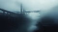 An Industrial Structure Vanishes Into Thick Fog Royalty Free Stock Photo