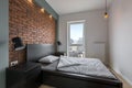 Industrial style bedroom with bed Royalty Free Stock Photo