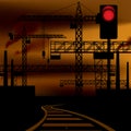 Industrial sunset landscape background