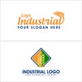 Industrial supply flour wheat logo design Royalty Free Stock Photo