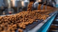 Industrial Symphony of Pet Food Production. Concept Manufacturing Process, Quality Control, Royalty Free Stock Photo