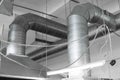 Industrial system of ventilation and air conditioning. Royalty Free Stock Photo