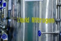 Industrial tank with liquid nitrogen storage Royalty Free Stock Photo