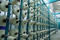 Industrial textile factory. Coils with threads in production.Fabric production . Royalty Free Stock Photo