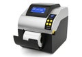 Industrial thermal barcode label printer device for professional shipping and inventory management isolated on white background Royalty Free Stock Photo