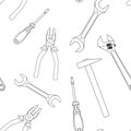 Industrial tools kit. Seamless pattern